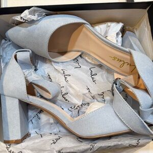 Lulu's Sky Blue Block Heel Women's Shoes